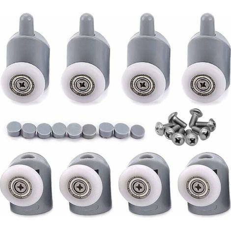 8x Adjustable Dual Roller Shower Door Wheels for Bathroom 25mm-LIAIKI (1/5)