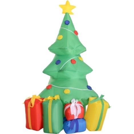 Décoration de Noël gonflable avec lumières LED cadeaux étanche convient pour la fête 150 cm (1/4)