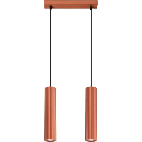Hängelampe Aluminium GU10 H: max. 90 cm Ockerrot 2-flammig länglich Modern Hängeleuchte (1/5)