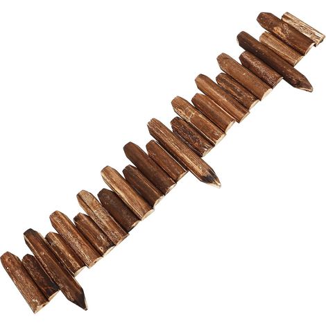 Clôture de Jardin en Bois Anti-corrosion 120 Cm de Long Piquets de Fixation 15/20 Cm, Bordure Décorative Paysagère Polyvalente pour Pelouse, Parterres et Potager en Extérieur (1/5)