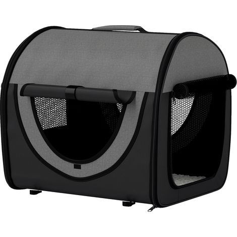 FLITI Foldable Pet Carrier 46x36x41 cm in Black Fabric (1/5)
