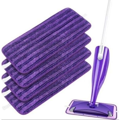 4 Packs Lingettes Reutilisable pour Swiffer WetJet ,Mop Pads Microfibres,Tampons Vadrouille Microfibre Mop Remplacement Tampon Vadrouille réutilisable pour frotter sols secs/humides,viol (1/5)