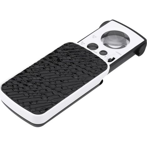 MINKUROW Lupa, 30x/60x/90x Lentes De Aumento Lupa Portátil Con Luz Led Lupa Iluminada Para Joyas, Piedras, Sellos, Monedas, Relojes, Etc. (Negro) (1/5)