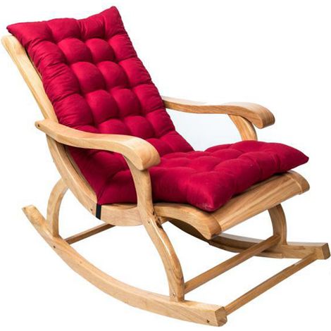 Coussins de chaise longue en daim antidérapants, rembourrés matelassés épais avec attaches, pour transat de jardin à bascule (1/5)