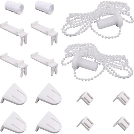 New 17mm white roller blind puller head, curtain lifter control head, plastic pull head, beaded pull set, white (1/5)