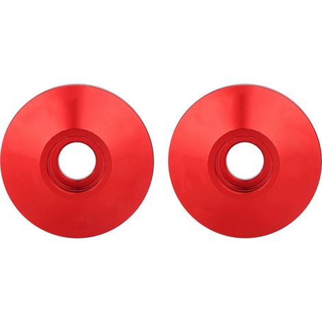 Paire de capsules d'extrémité de guidon moto en alliage d'aluminium CNC universel (rouge) (1/4)
