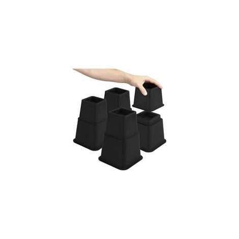 Largeight – Lot de 8 rehausseurs de meubles réglables 7,6 à 20,3 cm – Plastique robuste – Capacité jusqu'à 600 kg – Compatible avec la plupart des meubles (1/5)