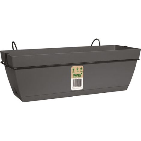 FLORUS - Balconnière Paris avec support 50 cm anthracite