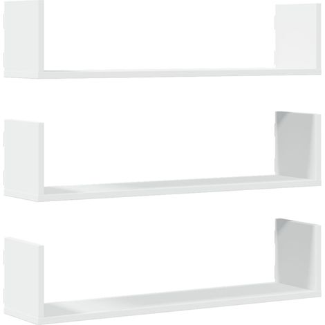 Maison Exclusive - Wandregale 3 Stk. Weiß 80x18x18 cm Holzwerksto (1/5)