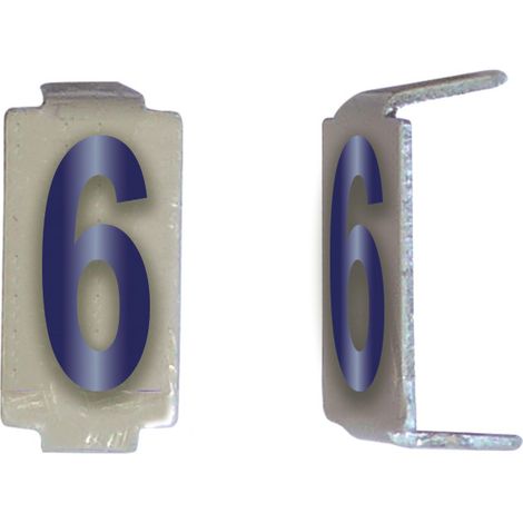 Lot 25 chiffres 6 6x11 Alu ivoire/bleu MICHAUD CD066