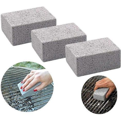 Lot de 4 pierres de nettoyage pour barbecue, bloc de pierre ponce, outil de nettoyage pour barbecue, élimine les taches d'huile après le barbecue (1/5)