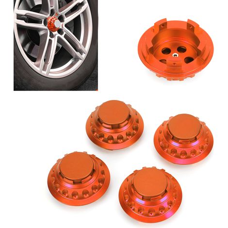 Modification automobile : Enjoliveurs centraux de roue Porsche 917/918 Cayenne 76 mm 7PP601149A (orange) (1/5)