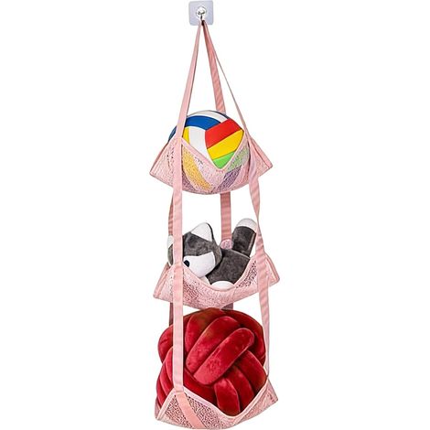Ball Rack - Support Mural Vertical Multicouche - Organisateur Sportif Support Mural pour Basketball pour Football, Peluches, Jouets, Maison, Garage, Chambre, Salon, Chambre d' (1/5)