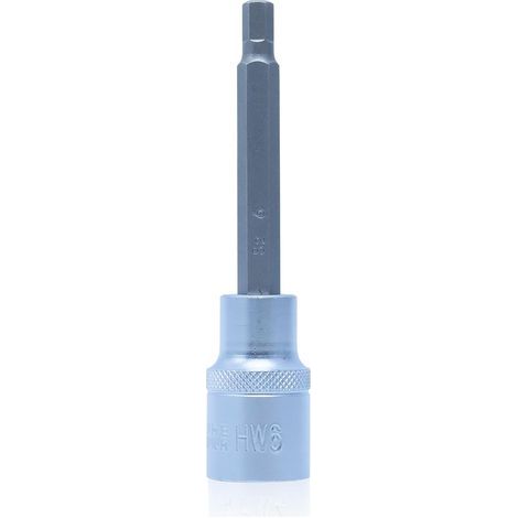 pieza - Vaso hexagonal - Acero CR-V - Punta de 6 mm, 100 mm de longitud, para llave de impacto, uso en taller/mecánica, color plata, 6x100 mm (1/5)