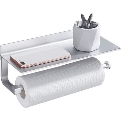 SABIR-Distributeur mural de papier essuie-tout, accessoire de cuisine, 33 cm, aluminium, finition mate (1/4)