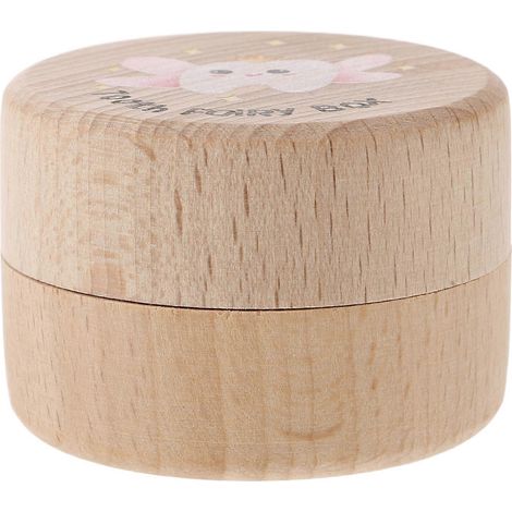 Boîte à souvenirs pour bébé, contenant de rangement en bois, compatible avec un porte-dents. (1/5)