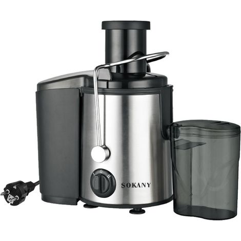Extracteur de jus électrique grande capacité 800 W, puissant, grand calibre, facile à nettoyer (1/2)
