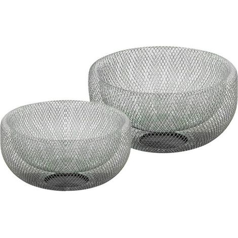 Set de 2 Corbeilles à Fruits Décoratives Design Argenté (1/5)