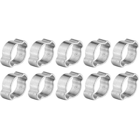 QORVA-10 Pcs Colliers de Serrage Inox Tuyau Serrage Ajustable en Acier Inoxydable, Double Oreille O Clips Pinces de Tuyau (9-11MM) (1/5)