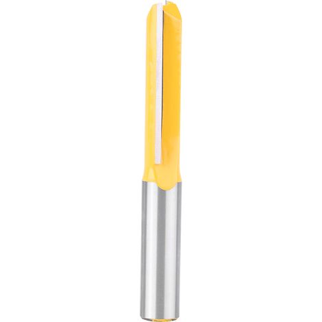 Fraise à rainer jaune pour bois, coupe 2''L x 1/2''D, queue 1/2'', outil de défonceuse, 1 pièce, lame tranchante, usage menuiserie. (1/5)