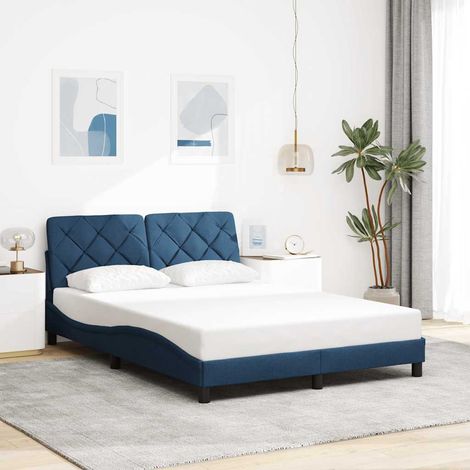 Estructura de cama sin colchón tela azul 140x200 cm vidaXL (1/5)