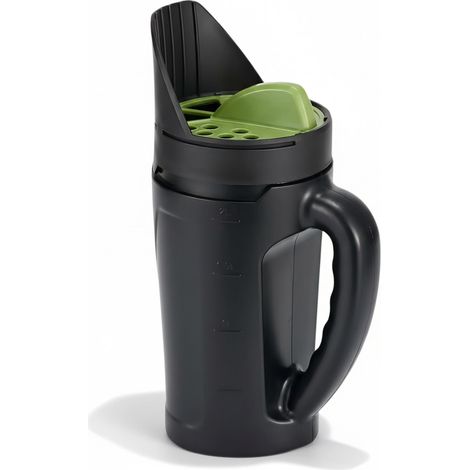 Esparcidor manual Relaxdays, para 2,5 l de material, cantidad de esparcido ajustable en 3 niveles, negro/verde.