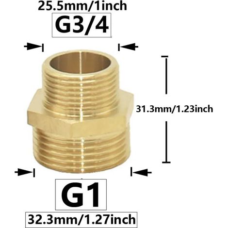 Raccord de connexion fileté en cuivre de 1 pouce, réducteur de tuyau d'eau, raccord de réparation de tuyau de transition (1/5)