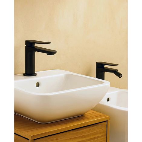 Exagonshop Coppia rubinetti lavabo e bidet senza scarico in