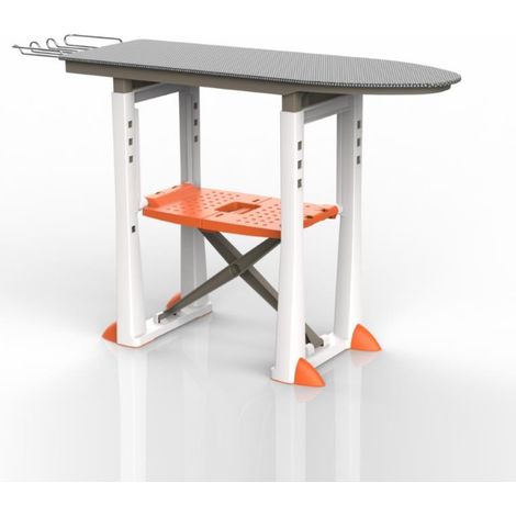 Ac-Deco – Table à repasser ultra-résistante réglable 82-92 cm – Dimensions 40 x 31 x 113 cm – Couleur crème – Pour espaces confinés