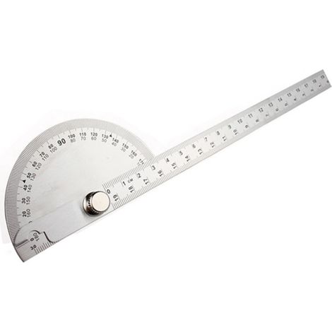 250x14mm - Protractor - Simple stainless steel protractor