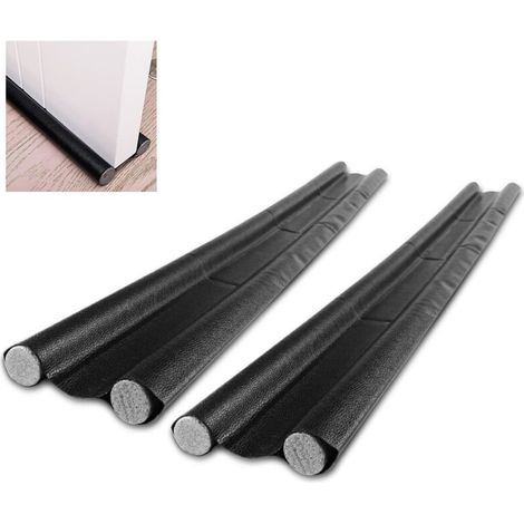 2 pièces Boudin de Porte Double Isolant 96 cm, Bas de Porte Asolation Anti Froid Lavable et Durable Anti Bruit Insect, Boudin Porte Noir Bâton en Mousse Inséré Découpable Gris
