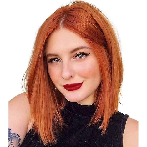 Perruque Femme Rousse Brune Bob Court Cheveux Raides Naturelle, Lot 1 Pièce, Coiffure Complète, Usage Quotidien
