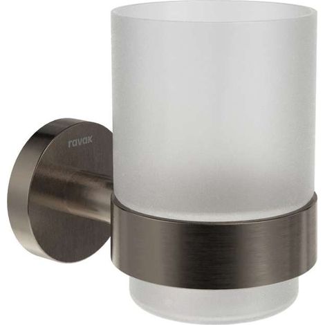 Ravak Kona - Zahnbürsten- und Zahnpastahalter, Glas/Graphit gebürstet X07P1335 (1/3)