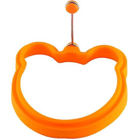 Ensemble de moules à œufs et à crêpes en silicone, adaptés aux poêles à frire, moules à crêpes en silicone, moules à œufs. Ours orange.