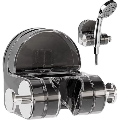 Support de pommeau de douche à ventouse  Support de pommeau de douche à ventouse sans perçage  Porte-serviettes de douche mural multifonctionnel et réglable