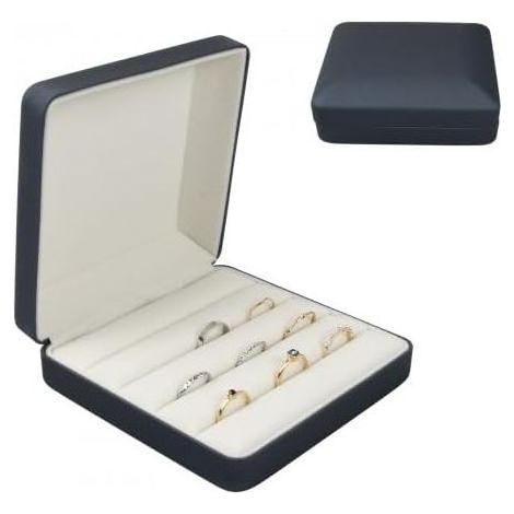 Boîte de Rangement pour Bagues à Bijoux, Boîte Organisateur de Bagues Bijoux, Cuir PU Velours Boîte de Présentation de bague, Étui à bijou de Voyage pour Femmes Filles Plusieurs Bague (1/5)