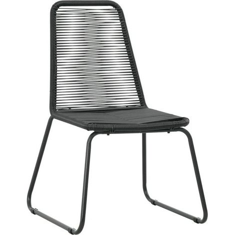 Chaise de jardin résine tressée et métal noir Daget - Lot de 2 (1/3)