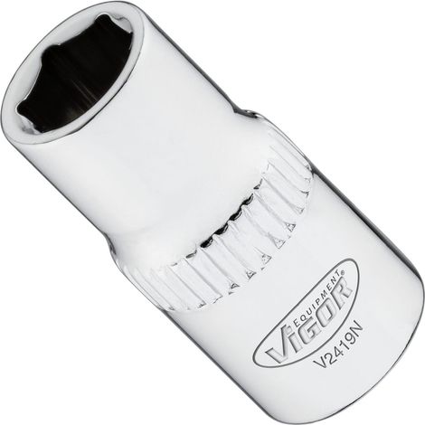 VIGOR Douille à carré creux 6,3 mm (1/4") profil hexagonal extérieur V2419N, longueur 25 mm (1/2)