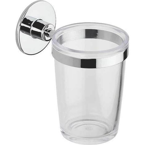 Porta Spazzolini da Muro Bagno Moderno Trasparente Fissaggio Adesivo Wind (1/3)
