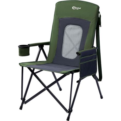 Portal Chaise Pliante Camping - jusqu'à 180 kg Dossier Haut avec Poche latérale Porte-Boisson (1/5)