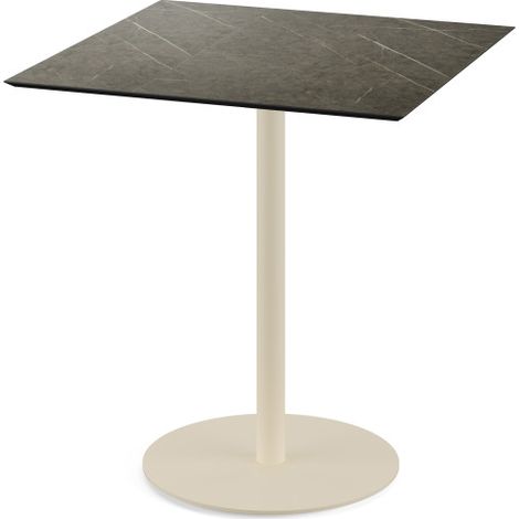 Urban table de bistrot avec piètement sable + plateau HPL Midnight Marble 70x70 cm - Feros (1/4)