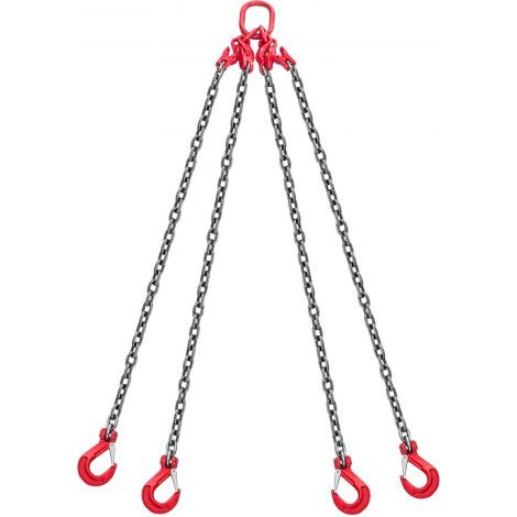 Élingue Chaîne de Levage à 4 Brins avec Crochets - 10 mm x 3 m (1/5)