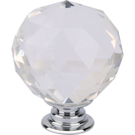 Poignée tiroir 40mm boule cristal verre transparent, bouton meuble cuisine armoire, poignée tirage tiroir, quincaillerie moderne, 1 pièce. (1/5)