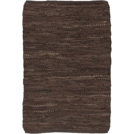 CUIR OLD - Tapis en cuir tressé chocolat 120x170 (1/2)
