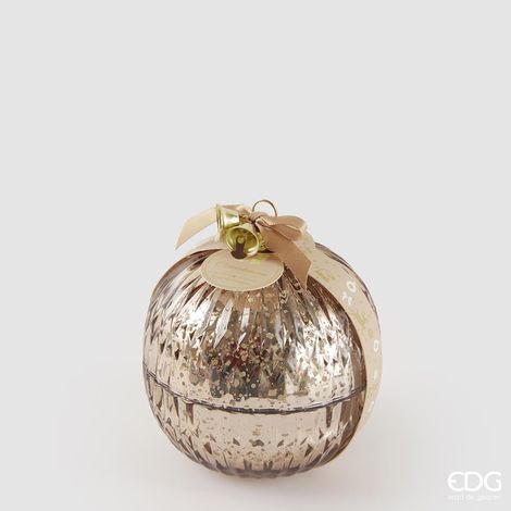 EDG Enzo De Gasperi Candela Sfera di Natale Vetro D 11 Cm Cinnamon Ambra