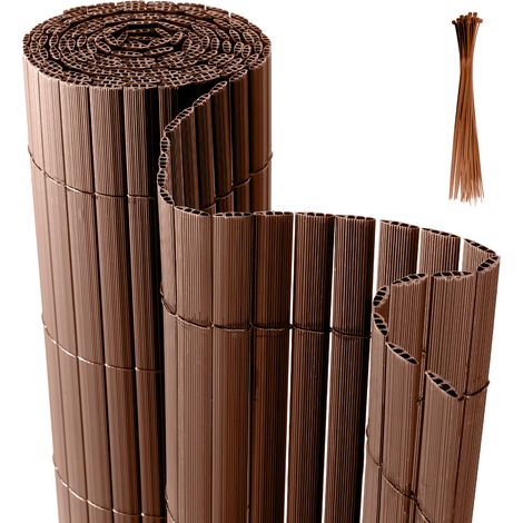 SWANEW Recinzione da giardino in PVC. balcone o terrazza. Marrone. 140 x 500 cm (1/5)