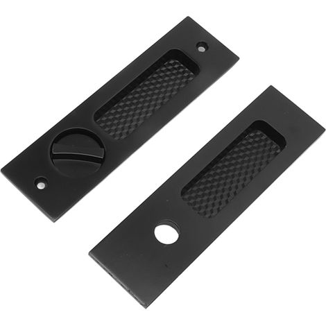 Serrure à mortaiser pour porte coulissante avec 2 clés, en alliage de zinc, avec poignée encastrée invisible, pour quincaillerie de meubles en bois, noire. (1/5)