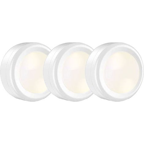 Spots LED à piles avec télécommande, lot de 3, éclairage de vitrine sans fil, éclairage sous meuble à intensité variable, lampe tactile LED à piles pour cuisine (1/5)