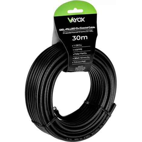 Cavo coassiale Vayox CC1-30GEL 1,02 Cu + 32x0,12 mm Cu nero 30 m (1/5)