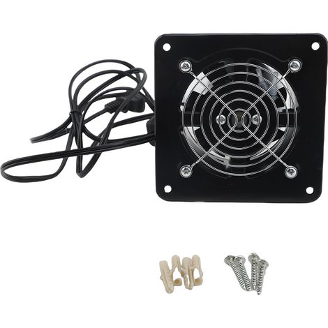 Ventilatore in metallo, cappa aspirante silenziosa per cucina, bagno, uso industriale e commerciale, 4 pollici, nero, 20W. (1/2)